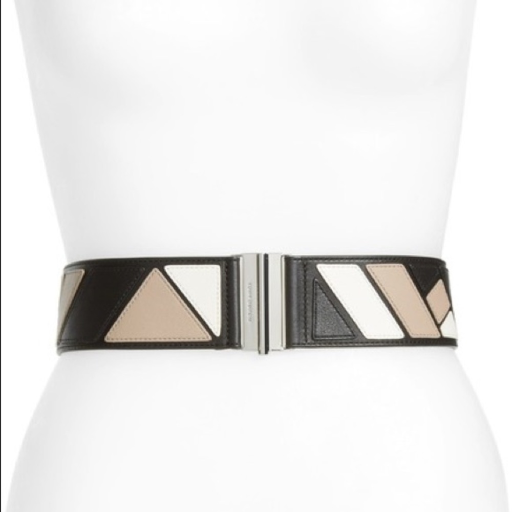 Tory Burch Tri-Color Geometric Belt, Medium